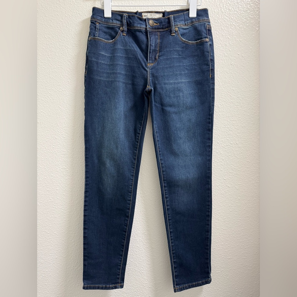 Free People Skinny Jeans Stretch Distressed Dark Wash Denim Blue Women's 28